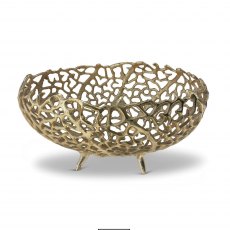 Small Gold Finish Coral Basket