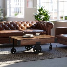 Hyatt Industrial Coffee Table Cart