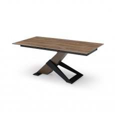 Tron Extending Dining Table in Walnut Ceramic