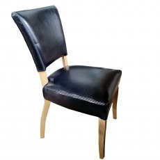 Paris Dining Chair in Bycast Black Leather