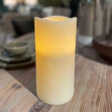 Flameless Triple LED (Warm White) Wax Candle with Timer 25cm
