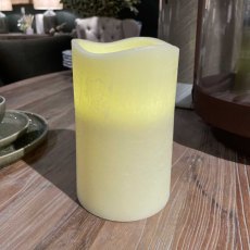 Flameless Triple LED (Cool White) Wax Candle with Timer 20cm
