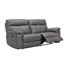 Como 3 Seater (2 Seat Cushions) Power Reclining Sofa in Full Leather