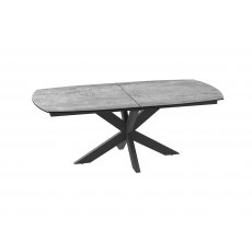 Phoenix Extending Dining Table in Ceramic - Silver