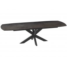 Phoenix Extending Dining Table in Ceramic - Dark Steel