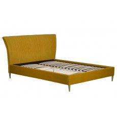 Avante Turmeric Pleated Velvet Bedstead