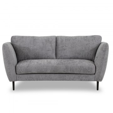 California Two Seater Curved Sofa In Level Three Grappa Fabric & In M10 Black Metal Leg