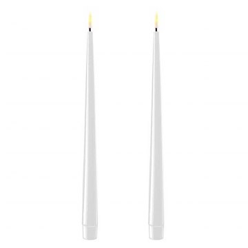 Dansk White Real Flame™ LED Pair of Wax Taper Dinner Candles