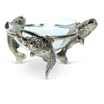 Three Leaping Fish Glass Bowl Three Leaping Fish Glass Bowl