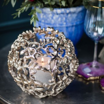 Coral Globe Votive - Silver Finish Coral Globe Votive - Silver Finish