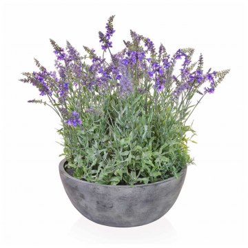 Artificial Lavender Plant In Grey Bowl 38 x 50cm
