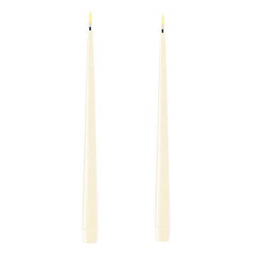 Dansk Cream Real Flame™ LED Pair of Wax Taper Dinner Candles