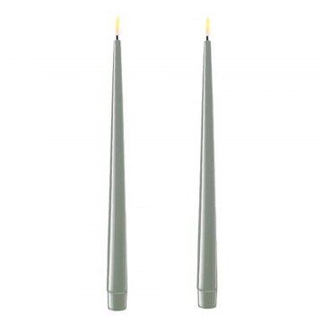 Dansk Sage Green Real Flame™ LED Pair of Wax Taper Dinner Candles