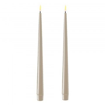 Dansk Sand Real Flame™ LED Pair of Wax Taper Dinner Candles