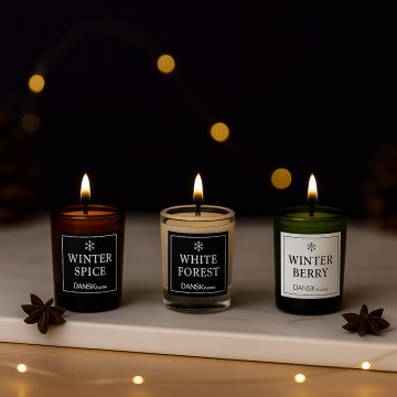 Set of 3 Festive Votive Candles - Dansk Home Fragrance