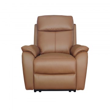 Montego Power Reclining Armchair In Tan Leather with Skai Back