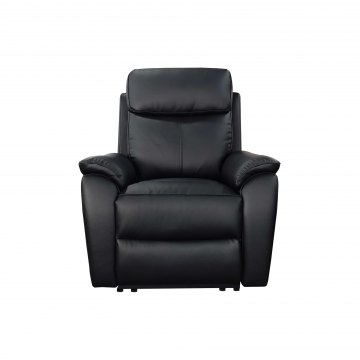 Montego Power Reclining Armchair In Black Leather with Skai Back