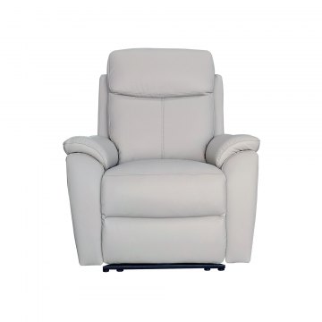 Montego Power Reclining Armchair In Pewter Leather with Skai Back