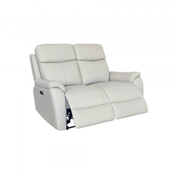 Montego Power Reclining Two Seater Sofa In Pewter Leather with Skai Back