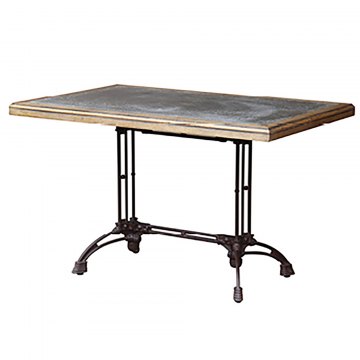 Jackson Bay Rectangular Cafe Table with Zinc Top