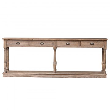 Jackson Bay Hall Table with Four Drawers In Reclaimed Elm