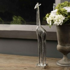 Giraffe - Large in Silver Finish (58cm Tall)