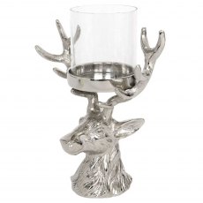 Mini Stag Head Hurricane Lantern