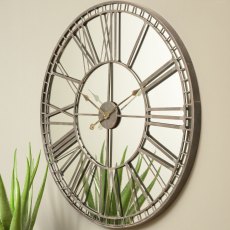 Skeleton Mirror Wall Clock 80cm