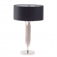 Langham Table Lamp In Nickel With Black Shade