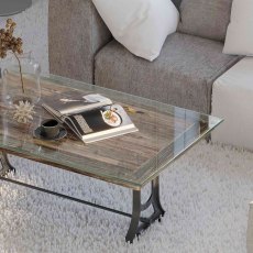 Ashburnham Sleeper Coffee Table with Glass Top