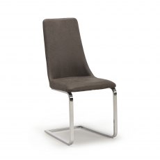 Cadiz Dining Chair - Dark Grey Faux Bison Upholstery