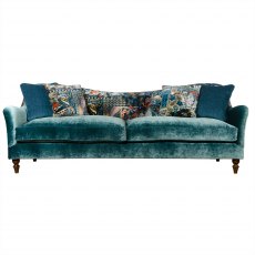 Tiffany Grand Sofa in Opium Italian Velvet & Printed Velvet Inside-Back Panel