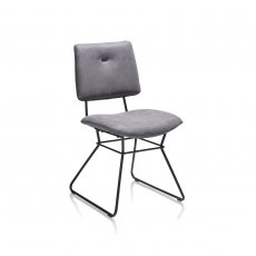 Ollie Dining Chair - Black Frame - Anthracite Grey Fabric