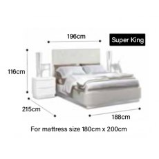 Bianca Super King Size Bed Frame with LED & Orthopaedic Slats