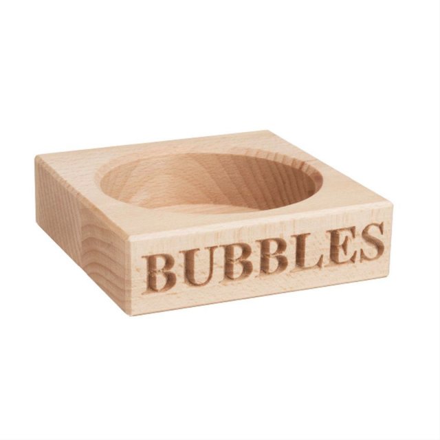 'BUBBLES' Champagne Bottle Stand in Beech Wood