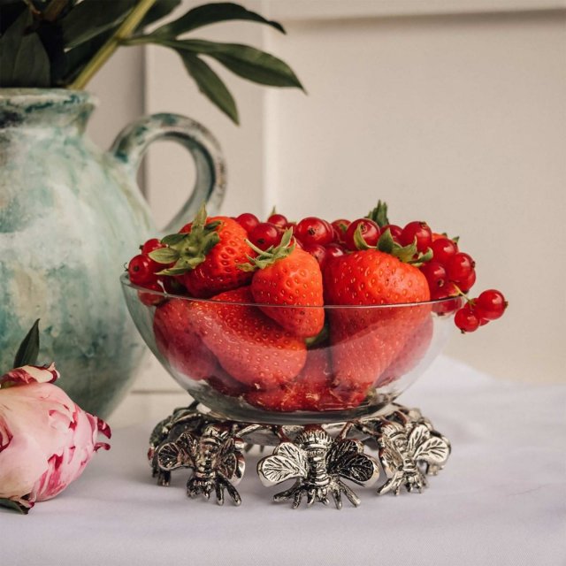 Queen Bee Small Stand With Glass Bowl