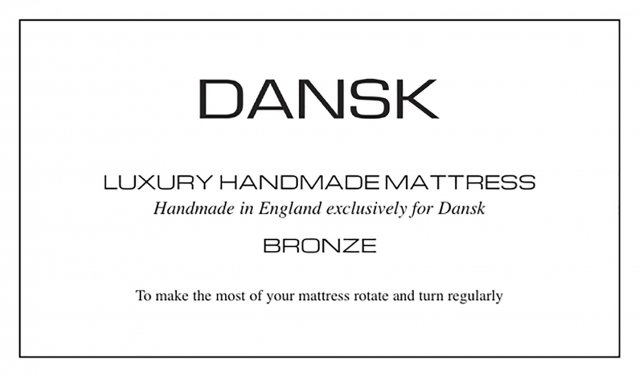 DANSK No.1 BRONZE ~ Luxury Handmade Mattress