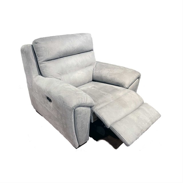Vegas Power Recliner Chair in Dove Grey Fabric