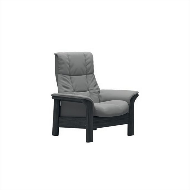 Stressless Stressless Windsor High Back 1 Seater Reclining Chair in Paloma Silver Grey Leather & Grey Frame