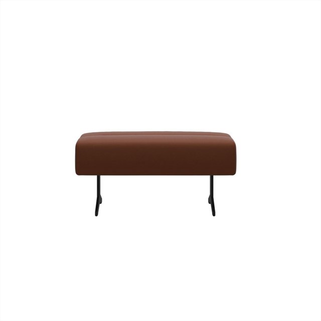 Stressless Stressless Stella Large Ottoman in Paloma Copper Leather & Matt Black Leg