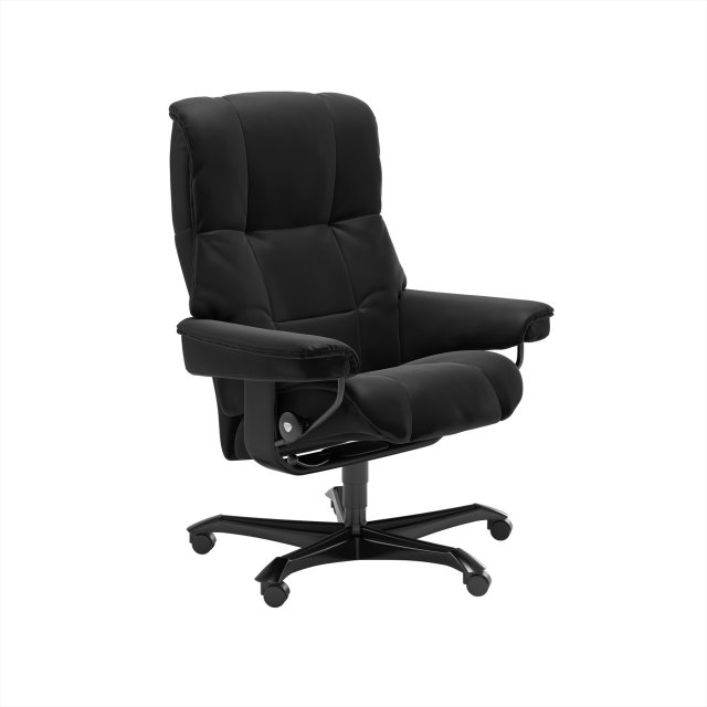 Office Chair In Paloma Black Leather, Leather Home Office Chairs Uk