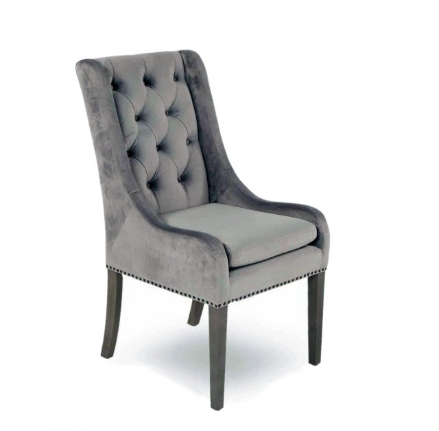 Oscar Dining Chair in Grey Velvet