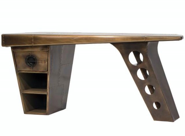 Aviator Half Wing Desk - Vintage Jet Brass