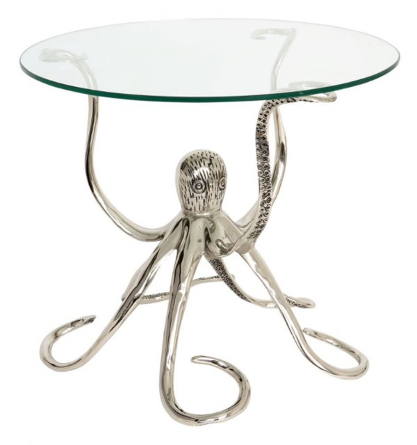 Octopus Side Table with Glass Top