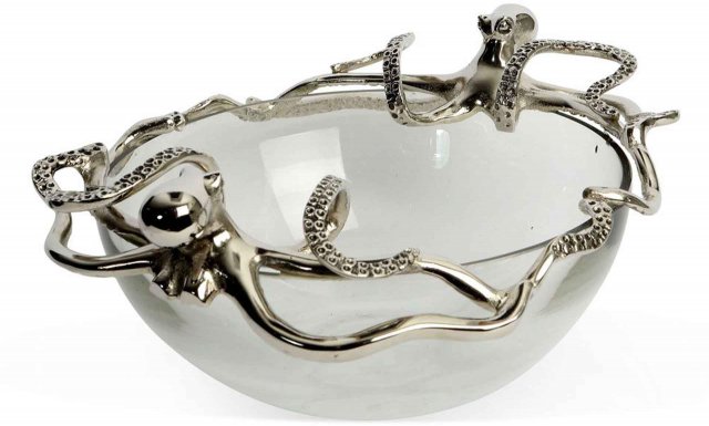 Large Octopus Glass Bowl
