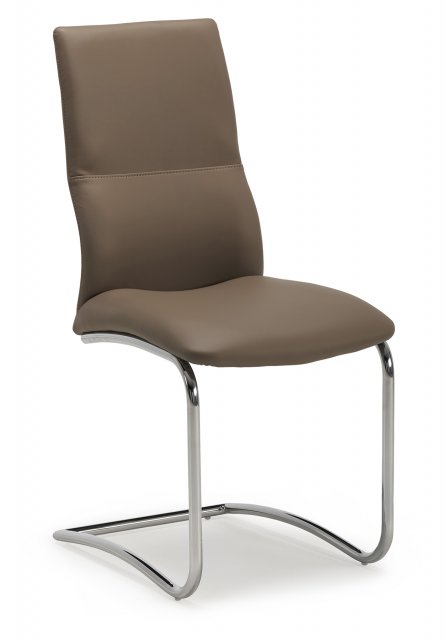 Kesterport Santori Dining Chair in Taupe Faux Leather. 