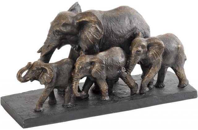 Parade Of Elephants Sculpture in Antique Bronze Finish