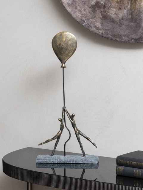 Libra Interiors Couple With Balloon Sculpture in Antique Bronze Finish