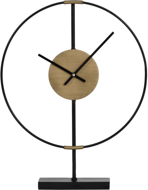 Malmo Brass And Black Framed Mantel Clock