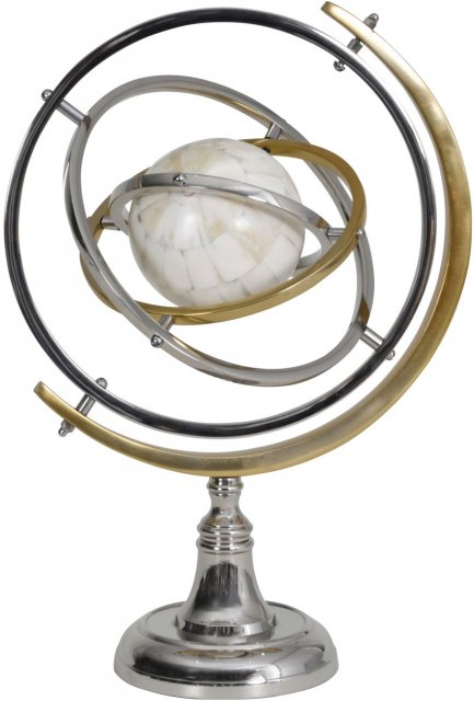 Colley Stainless Steel Armilliary Sculpture with Bone Globe